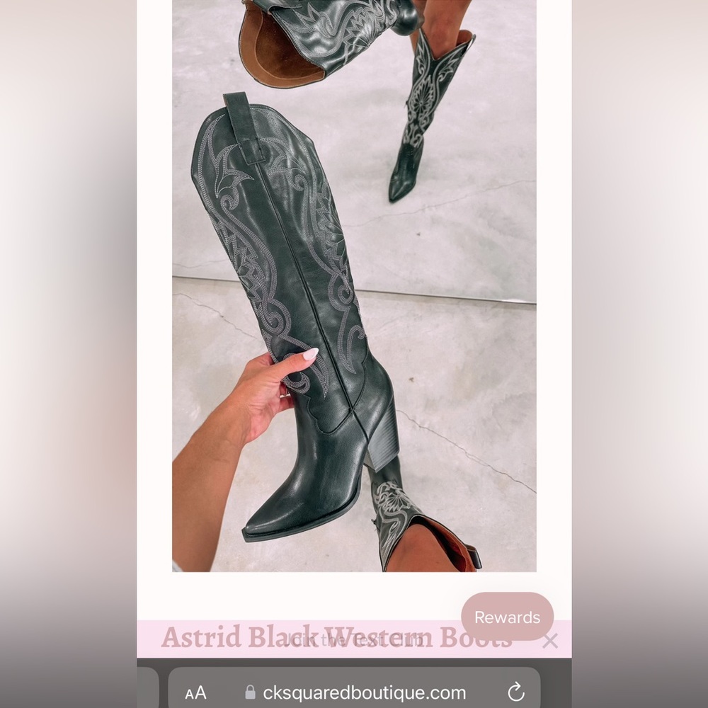 Astrid Black Western Boots